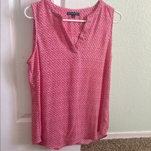 Adrianna Papell Pink Sleeveless Notched Collar Blouse